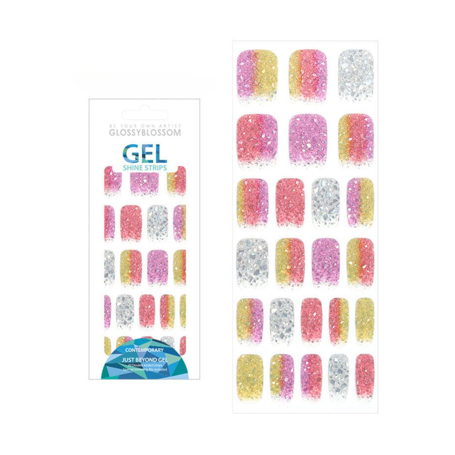 Glossy Blossom Gel Nail Strips - Rainbow Sherbet - Shop K-Beauty in Australia