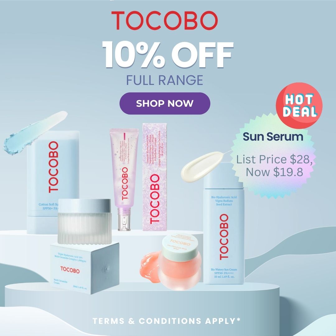TOCOBO: 10% off Full Range | Sun Cream List Price $28, Now $19.8