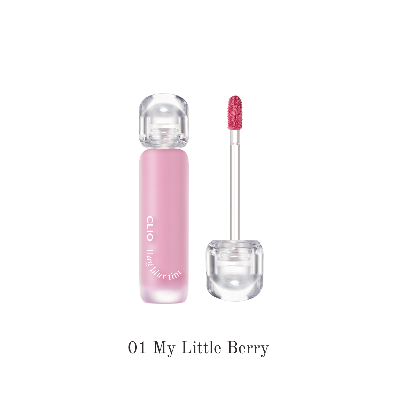 Clio Hug Blur Lip Tint in My Little Berry shade, showcasing smooth, blurred lip color with a natural finish.