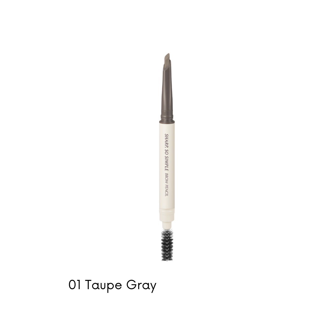 Clio Sharp So Simple Brow Pencil in Taupe Gray for defining and shaping eyebrows with natural-looking color.