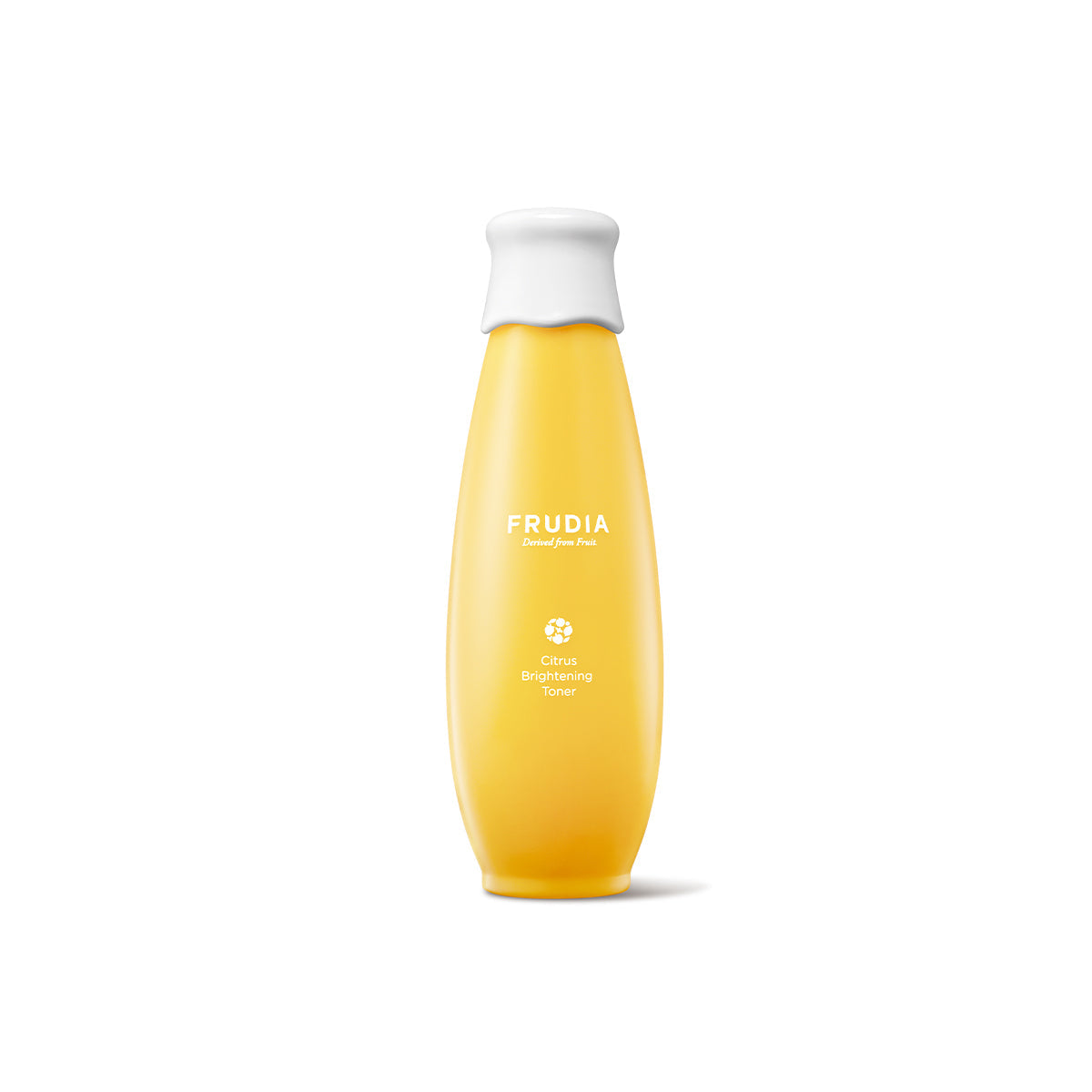 Frudia Citrus Brightening Toner 195ml bottle with clear liquid and citrus-themed packaging.