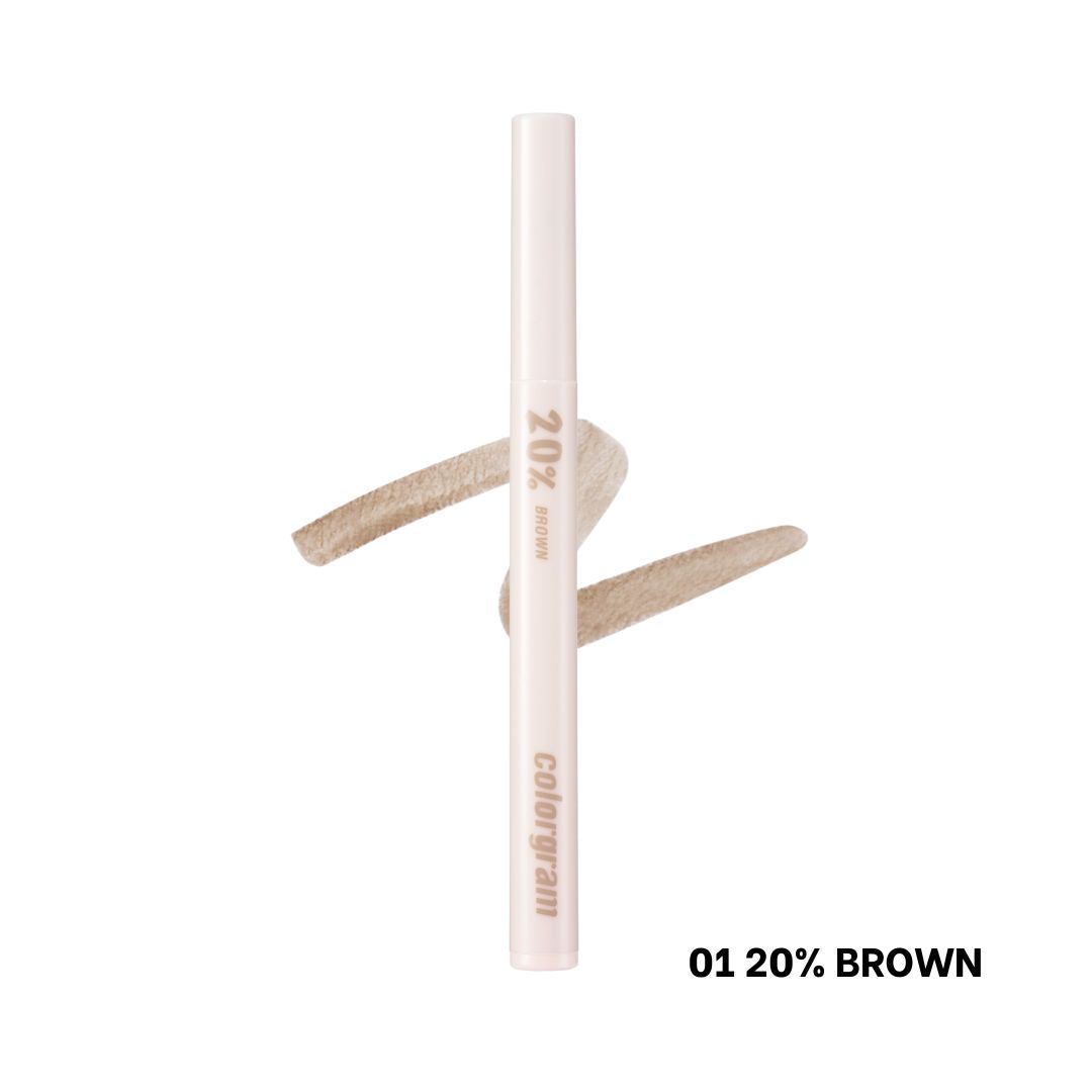 Colorgram Shade Re-Forming Brush Liner liquid eyeliner with precise brush tip, black formula visible on the eye area.