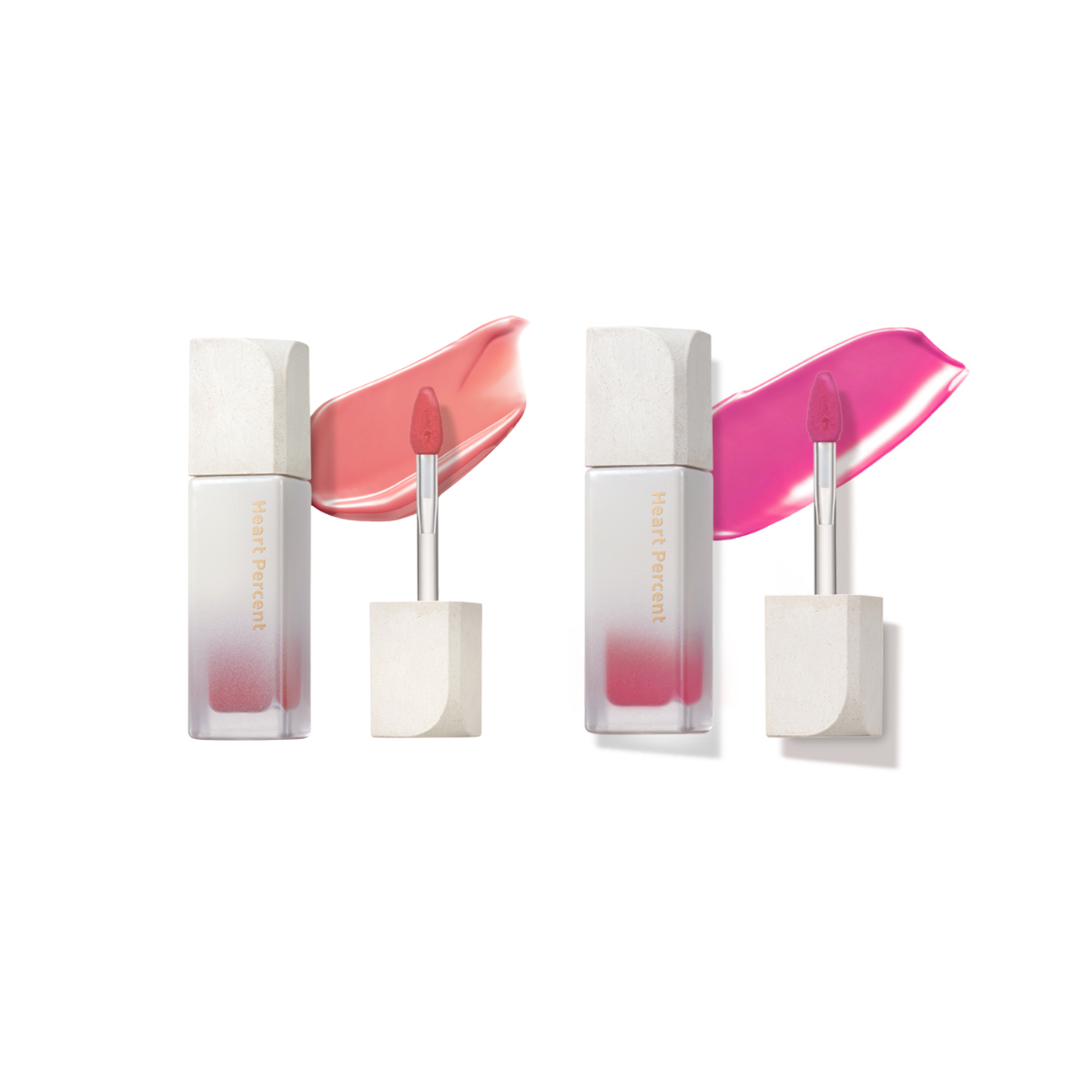 Heart Percent Dote on Mood Pure Glow Tint lip tint in 14 colors, showcasing a variety of vibrant lip shades in a close-up image.
