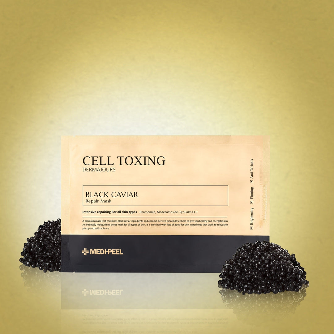 MEDI-PEEL Cell Toxing Black Caviar Dermajours Repair Mask 30ml*5ea (NEW) - Shop K-Beauty in Australia