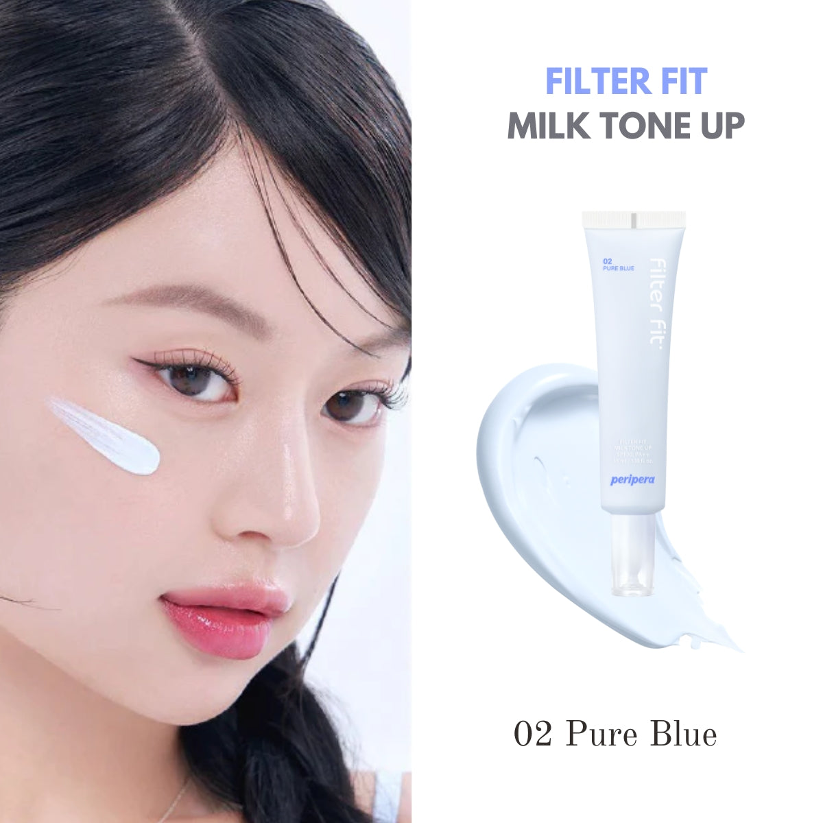 Peripera Filter Fit Milk Tone Up tone-up cream in a jar, showcasing smooth, creamy texture and soft beige color for radiant skin.