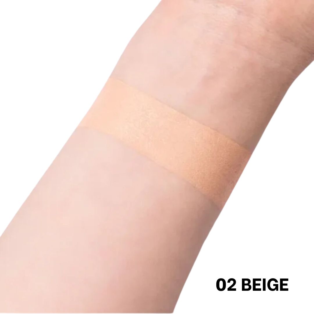 Swatch of COSNORI Panthenol Barrier Cushion Special Set 02 Beige showing the cushion foundation's color and texture.