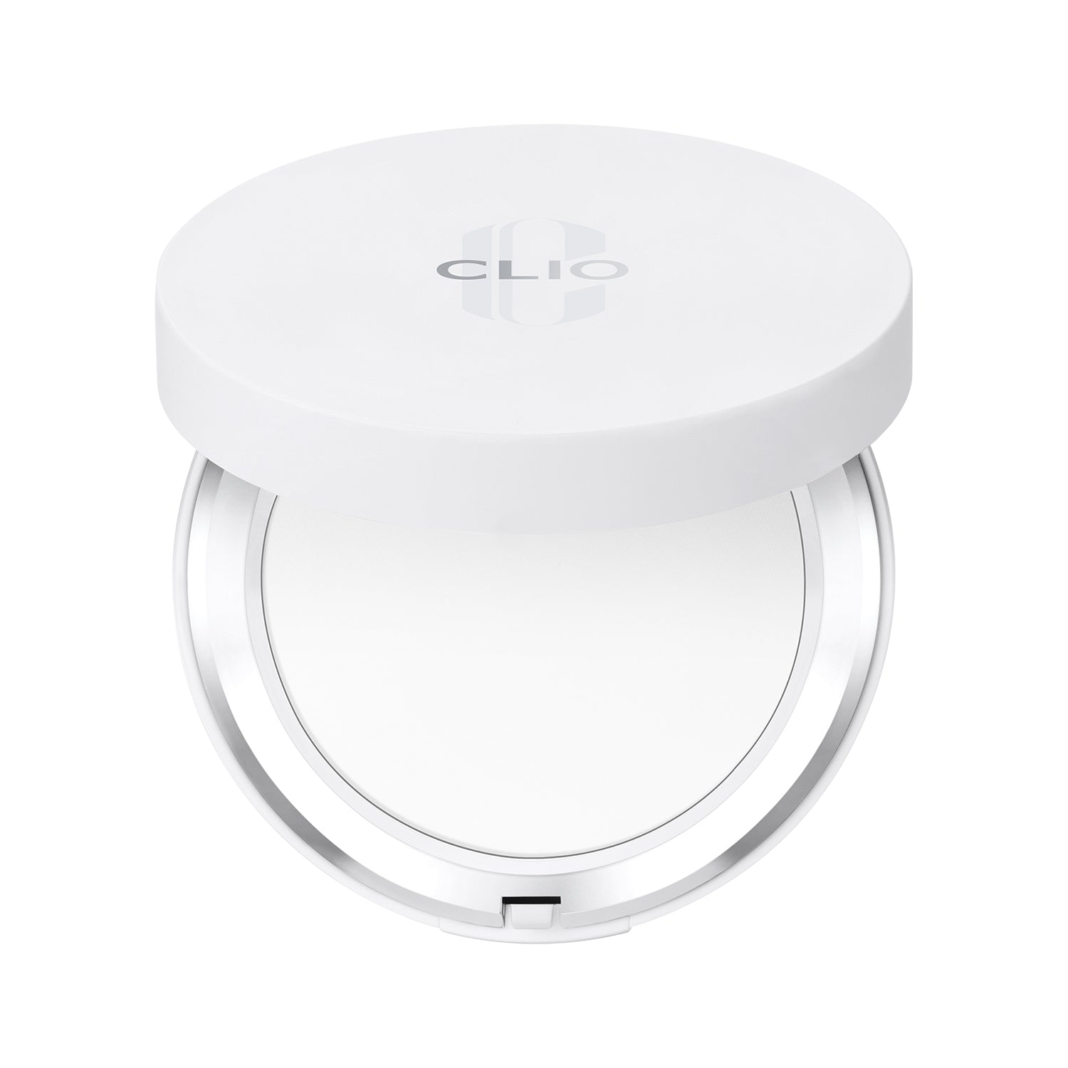 Clio Stay Perfect Finish Pact setting powder in compact with a smooth, matte surface, ideal for a flawless makeup finish.