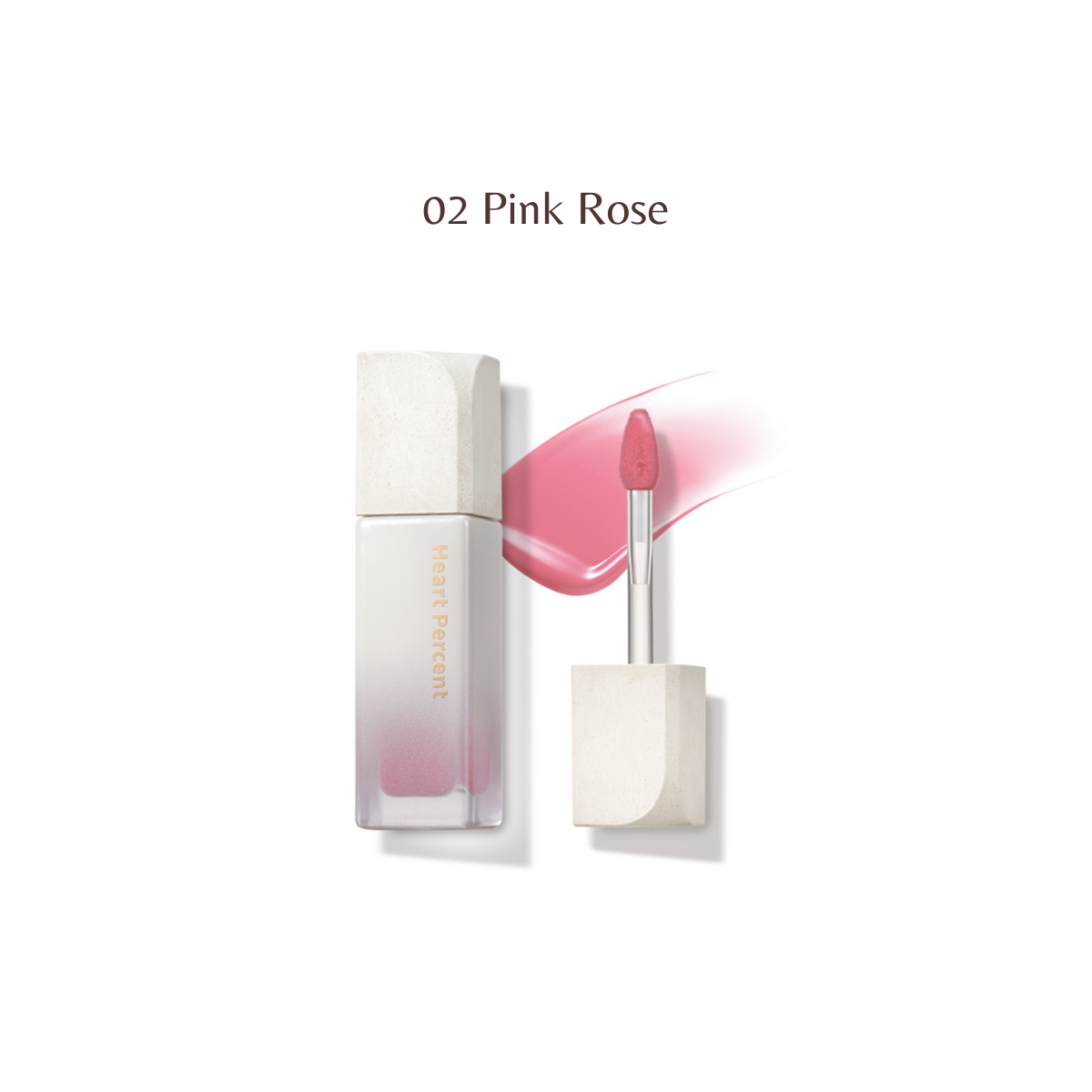 Heart Percent Dote on Mood Pure Glow Lip Tint in 14 colors, showcasing vibrant, glossy lips with a natural tint.