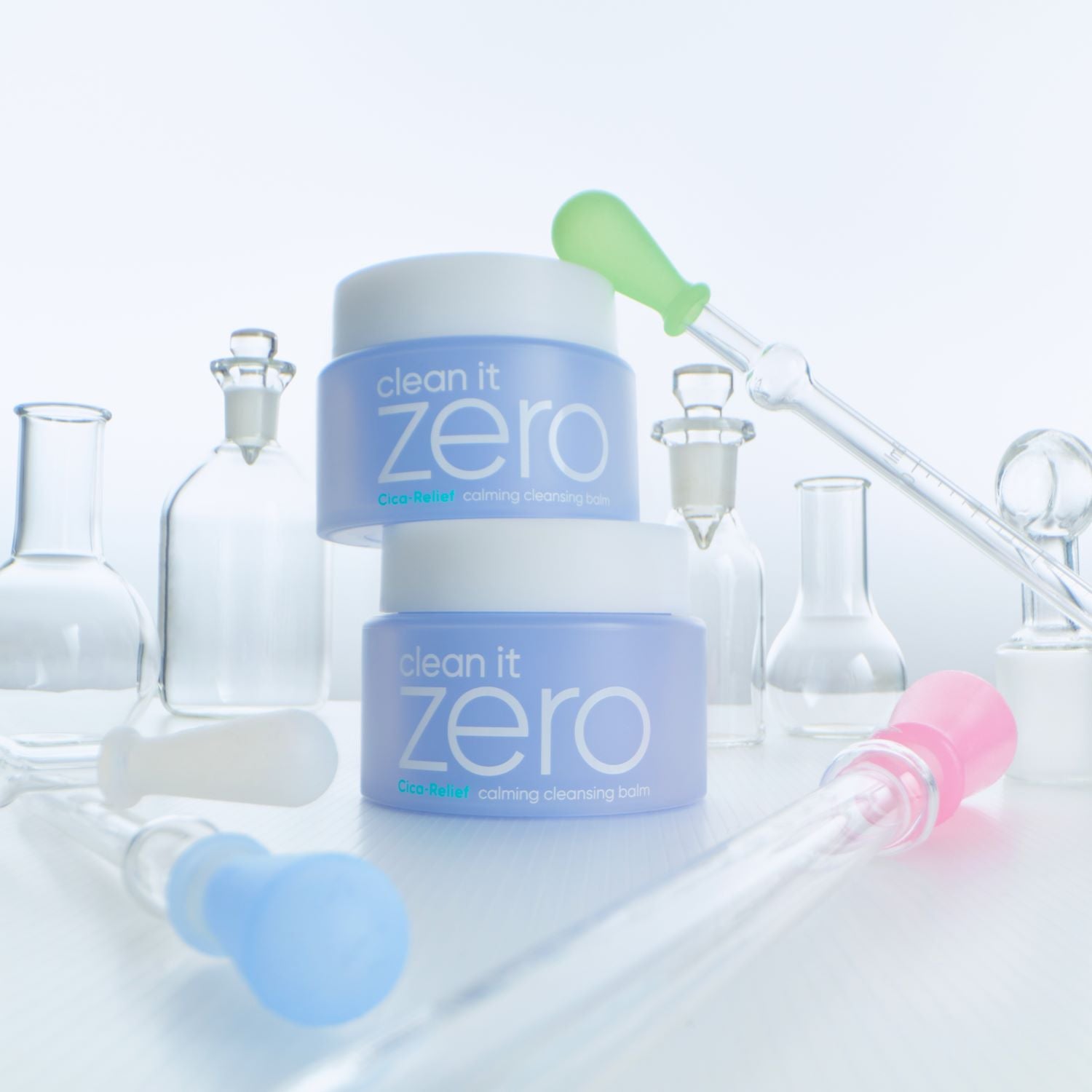Banila Co Clean It Zero Cleansing Balm Original and Calming bundle in 100ml jars, with soothing and makeup-removing properties.