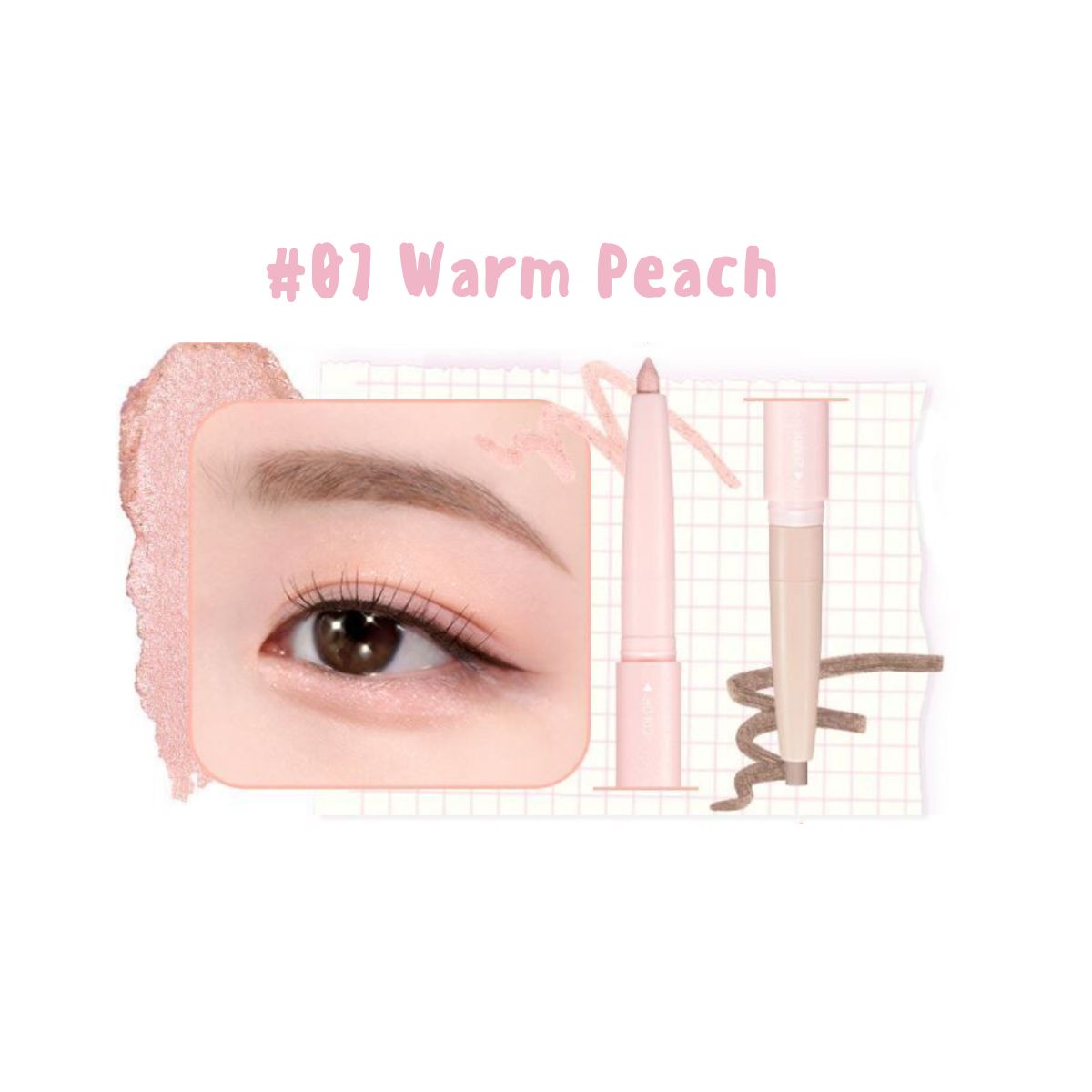 Colorgram All In One Aegyo-Sal Maker liquid eyeliner in warm peach shade, with a sleek applicator visible in the image.