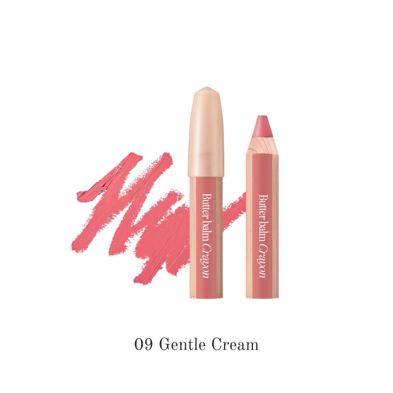 Clio Butter Balm Crayon lipstick in gentle cream shade, smooth creamy texture, and sleek packaging.