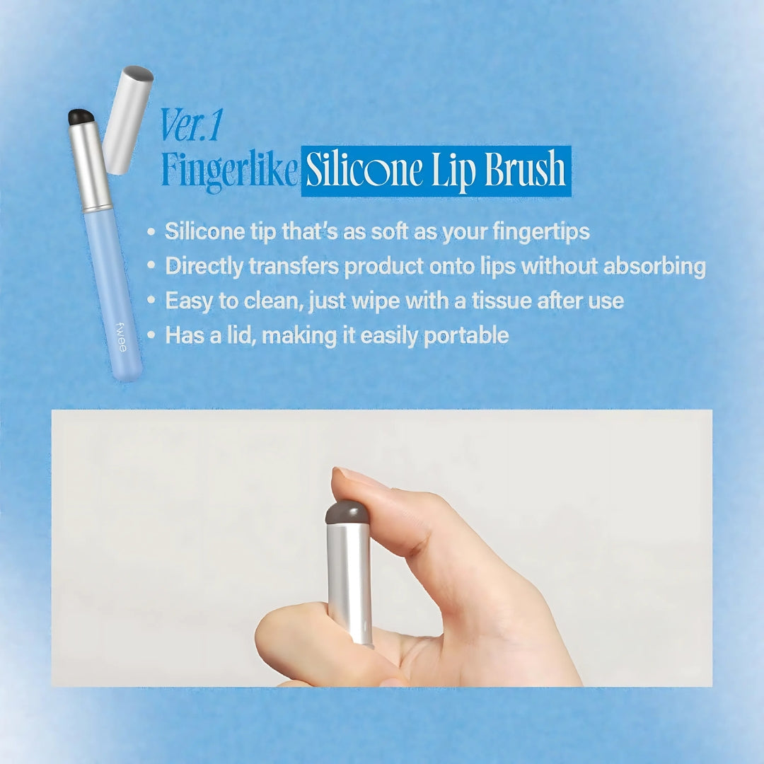 Fwee fingerlike silicone lip brush for precise lipstick application, made of soft, flexible silicone for smooth makeup application.