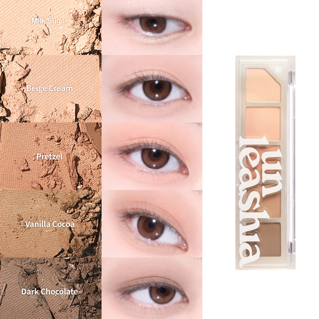 Unleashia Mood Shower Eye Palette with colorful eyeshadow shades in a sleek compact for creative eye makeup looks.