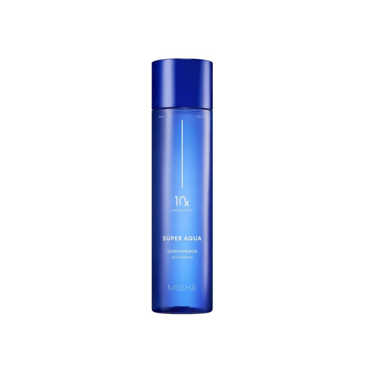Missha Super Aqua Ultra Hyalron Skin Essence 200ml bottle, clear liquid essence for hydrating and nourishing skin