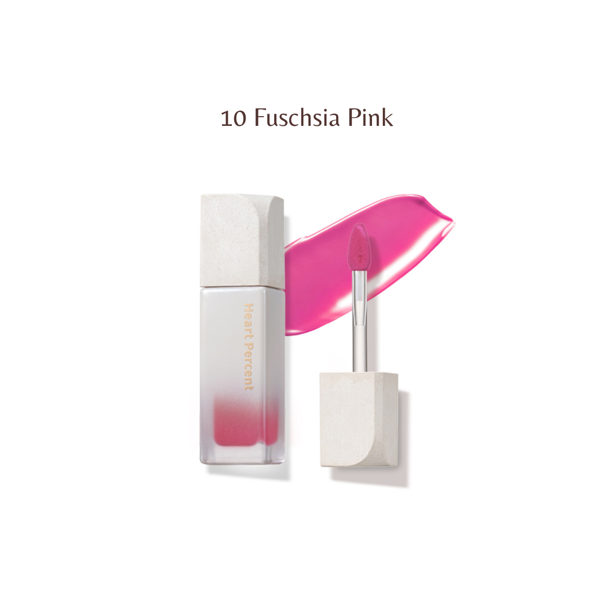 Heart Percent Dote on Mood Pure Glow Tint lip tint in 14 colors, showcasing vibrant shades on smooth lips.