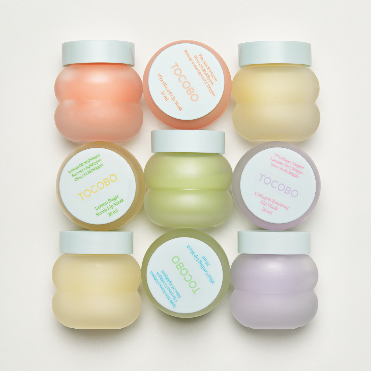 TOCOBO Lemon Sugar Scrub Lip Mask in 20ml jar, creamy lip treatment with lemon sugar exfoliants for smooth, soft lips.