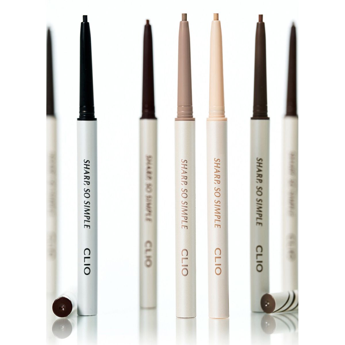 Clio Sharp So Simple waterproof pencil eyeliner with a sleek black pencil, designed for precise eye makeup application.