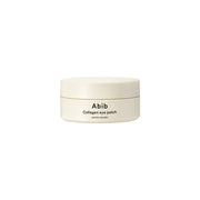 Abib Collagen Eye Patch Jericho Rose Jelly, 60pcs, showing soothing jelly eye patches with rose extracts and collagen for brightening.