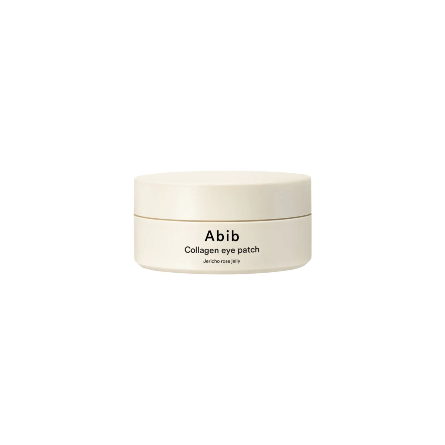 Abib Collagen Eye Patch Jericho Rose Jelly, 60pcs, showing soothing jelly eye patches with rose extracts and collagen for brightening.