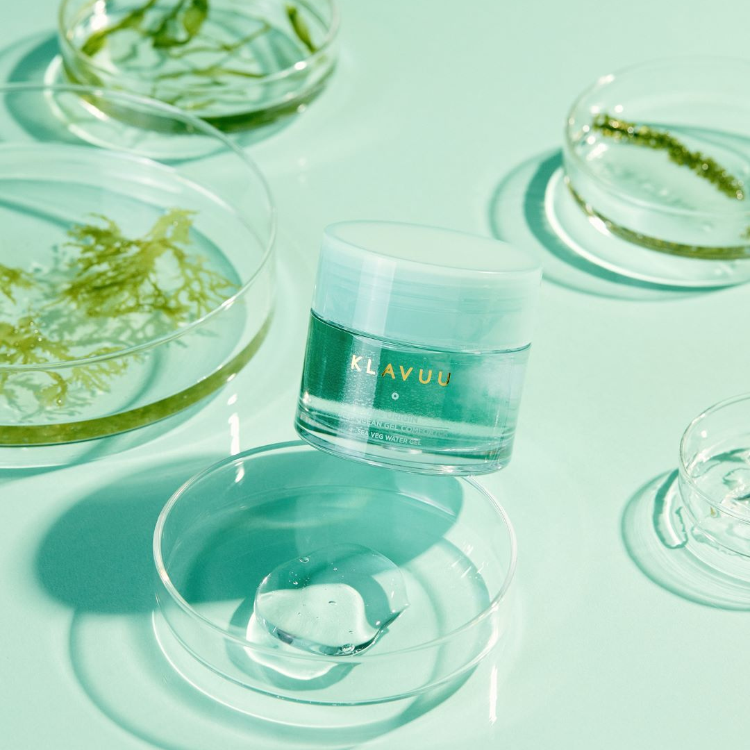 Klavuu The Origin Deep Ocean Gel Comforter face moisturizer in 70ml jar, showing the blue and white packaging with product label.