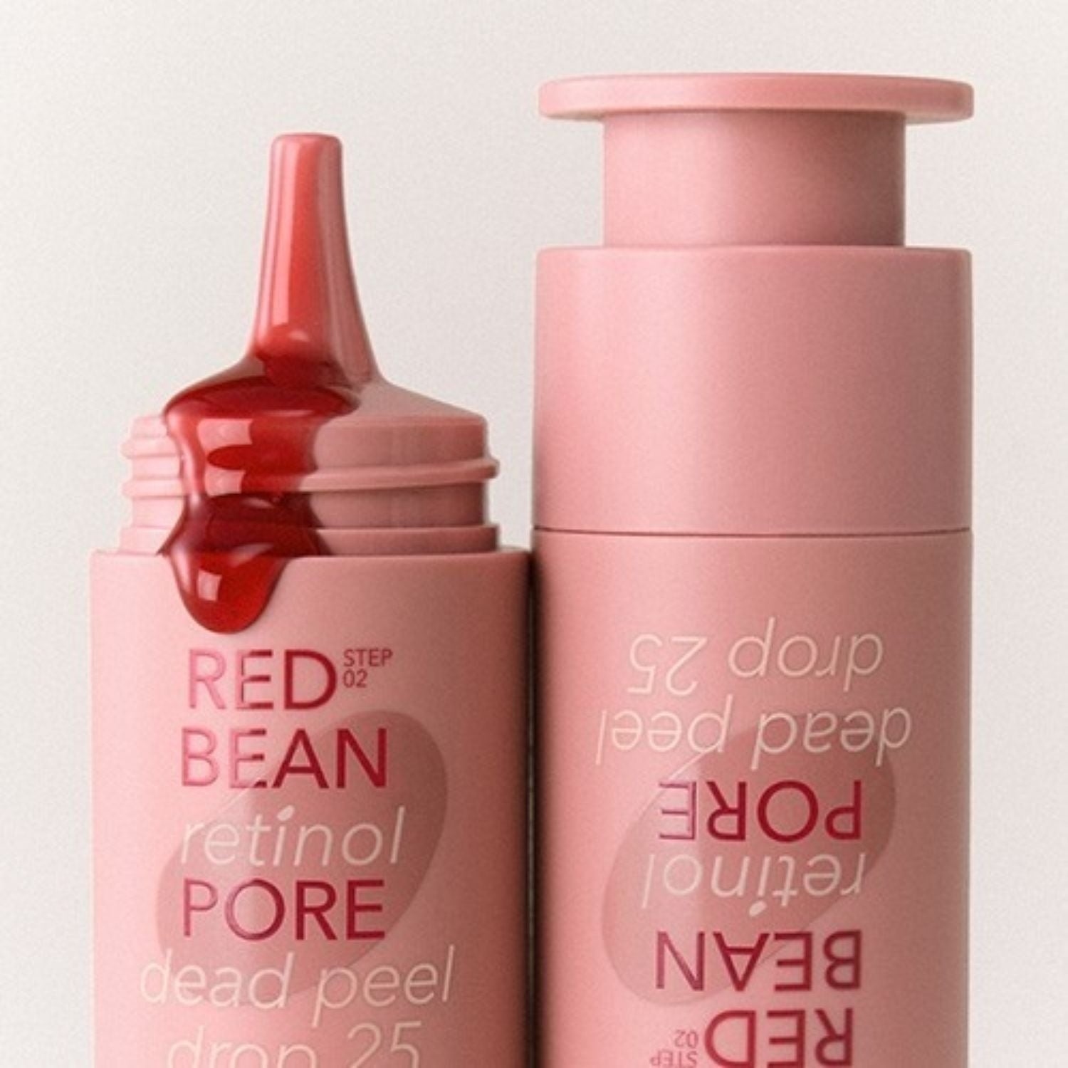 Missha Red Bean Retinol Pore Dead Peel Drop 15g exfoliant with red bean and retinol, shown in a small jar with product label visible.