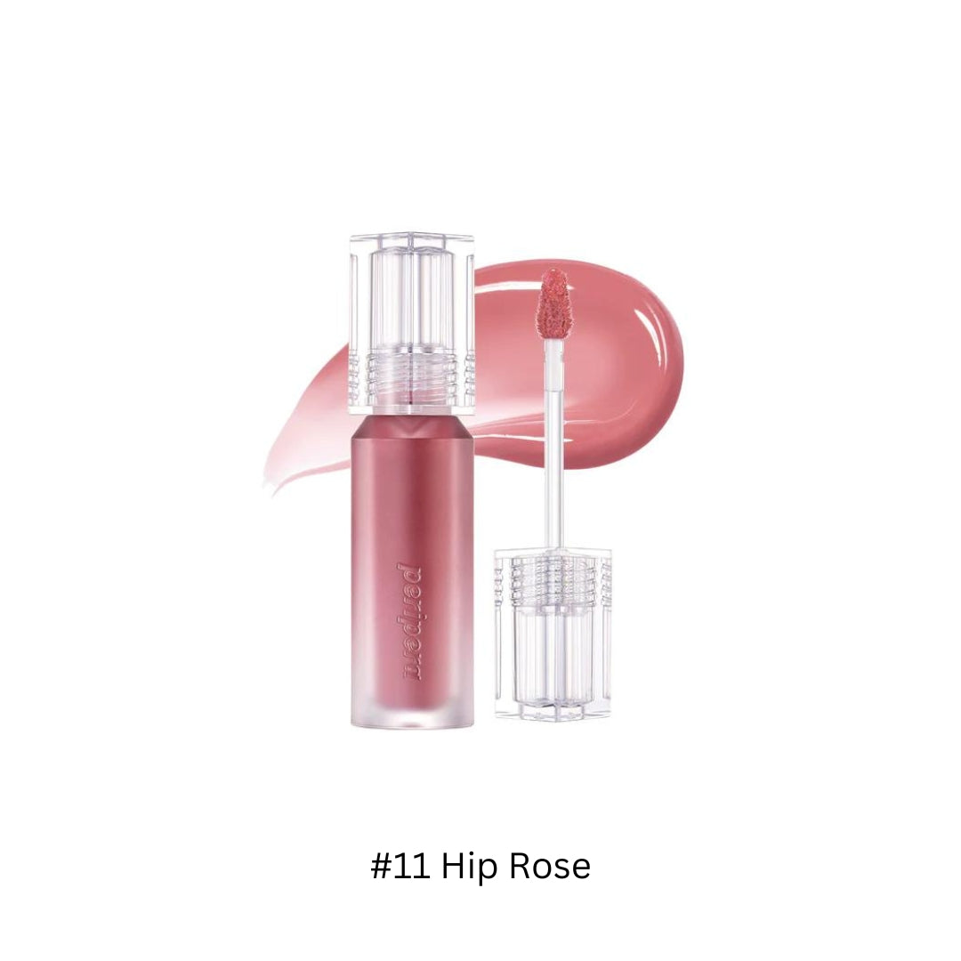 Peripera Water Bare Tint lip tint in 11HipRose, showing a soft pink lip color on smooth lips.