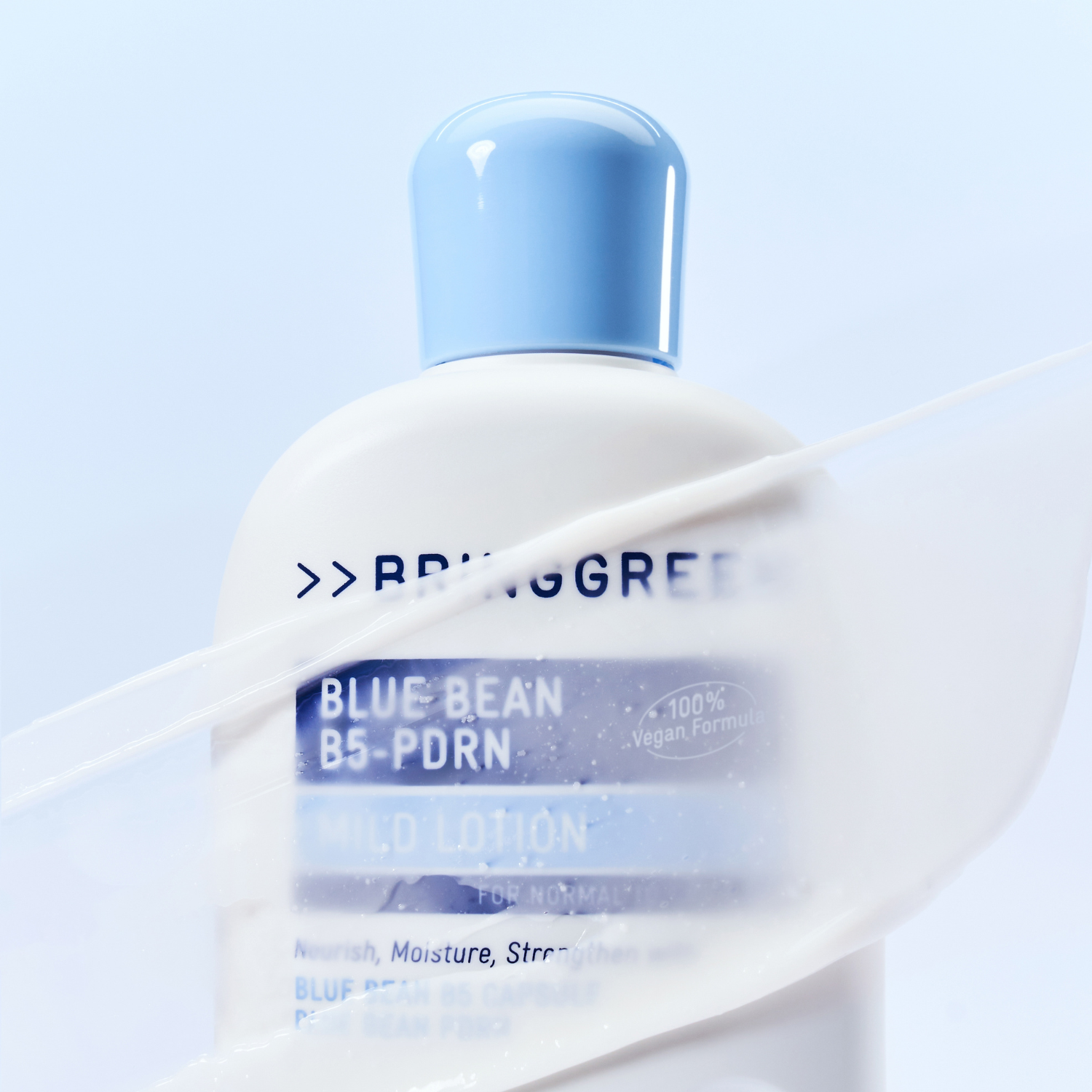 Bring Green Blue Bean B5-PDRN Mild Face Moisturizer in 230ml bottle, featuring a light, soothing lotion for sensitive skin.