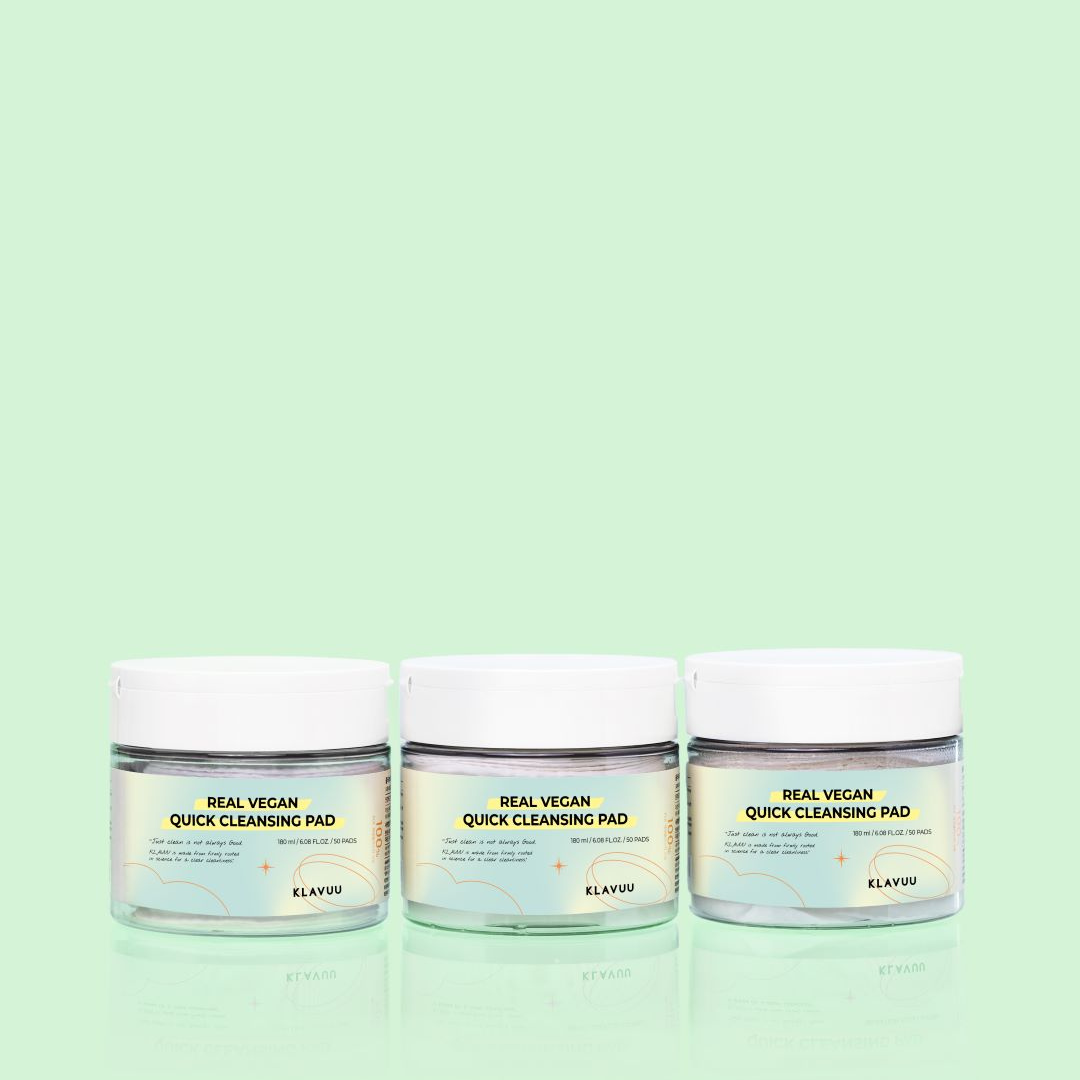 Klavuu Phytoncide Real Vegan Quick Cleansing Pads 50pcs, biodegradable cleansing tissues for gentle face cleansing and refreshment.