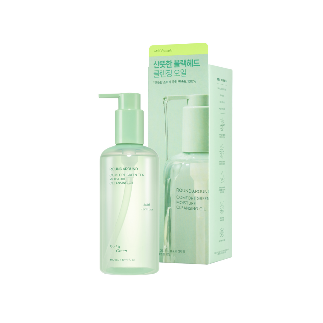 ROUND A’ROUND Comfort Green Tea Moisture Cleansing Oil 300ml - Shop K-Beauty in Australia