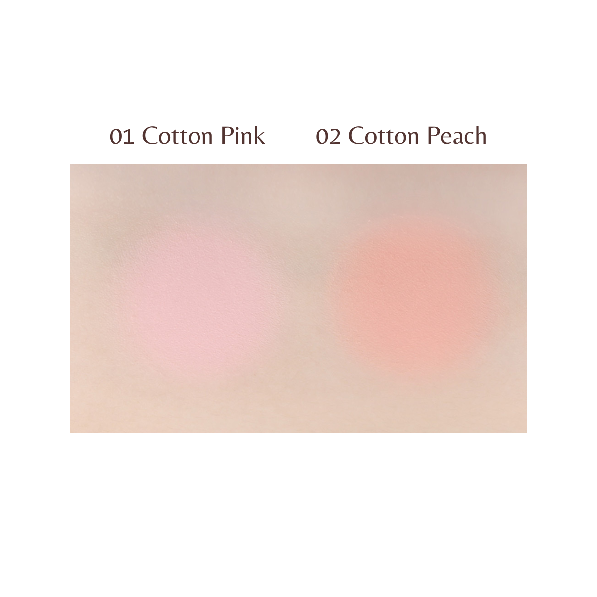 Heart Percent Dote on Mood Blurry Blush in two shades, showcasing soft, blended pink and rose tones in a close-up of the blush compact.