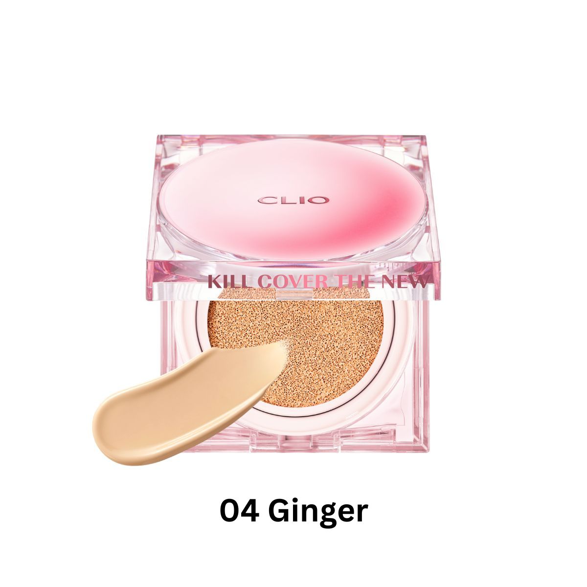 Clio Kill Cover The New Founwear Cushion foundation in a compact with a mirror and applicator, featuring fresh fruit-themed packaging.