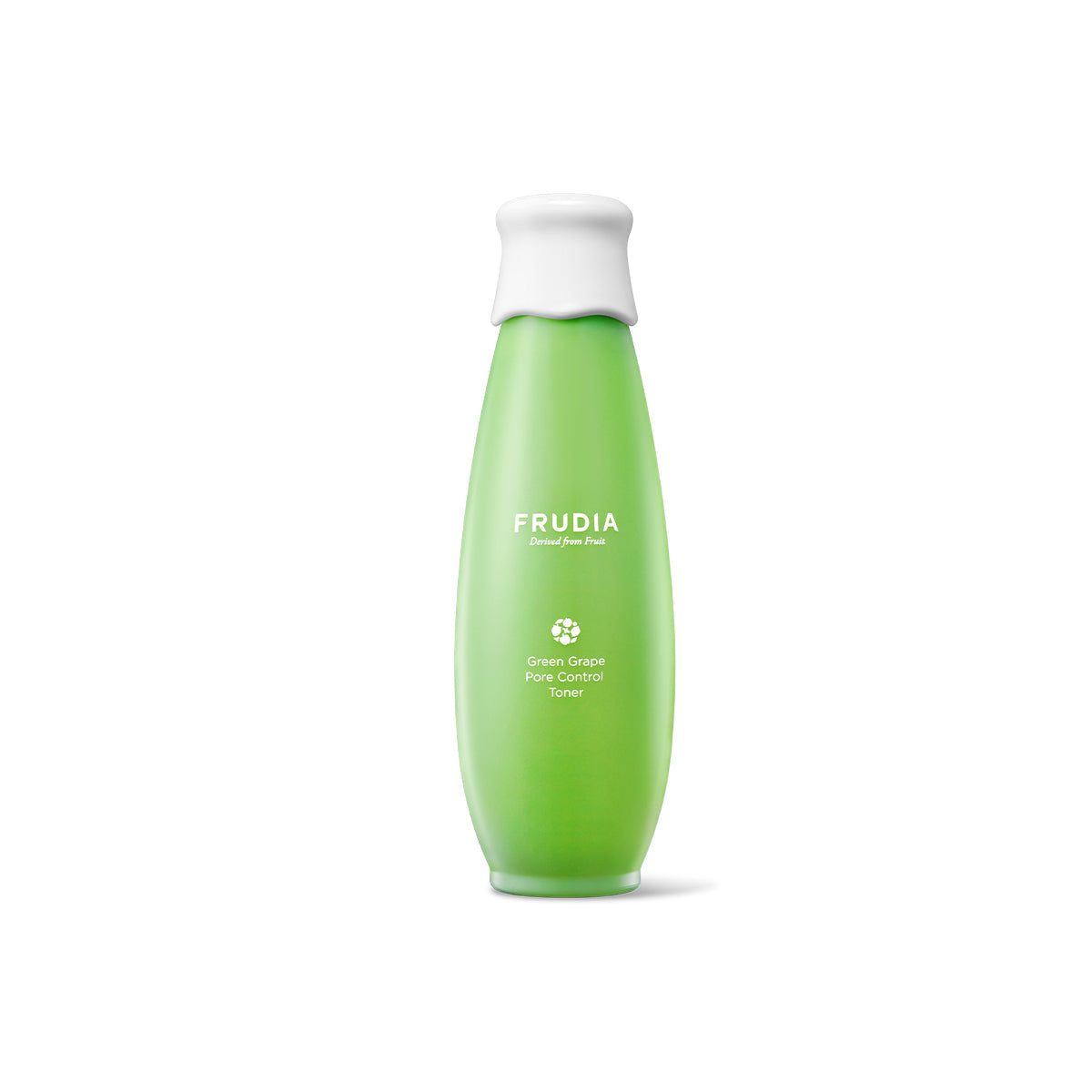 Frudia Green Grape Pore Control Toner in a 195ml bottle, showcasing a clear liquid and fresh green grape label.