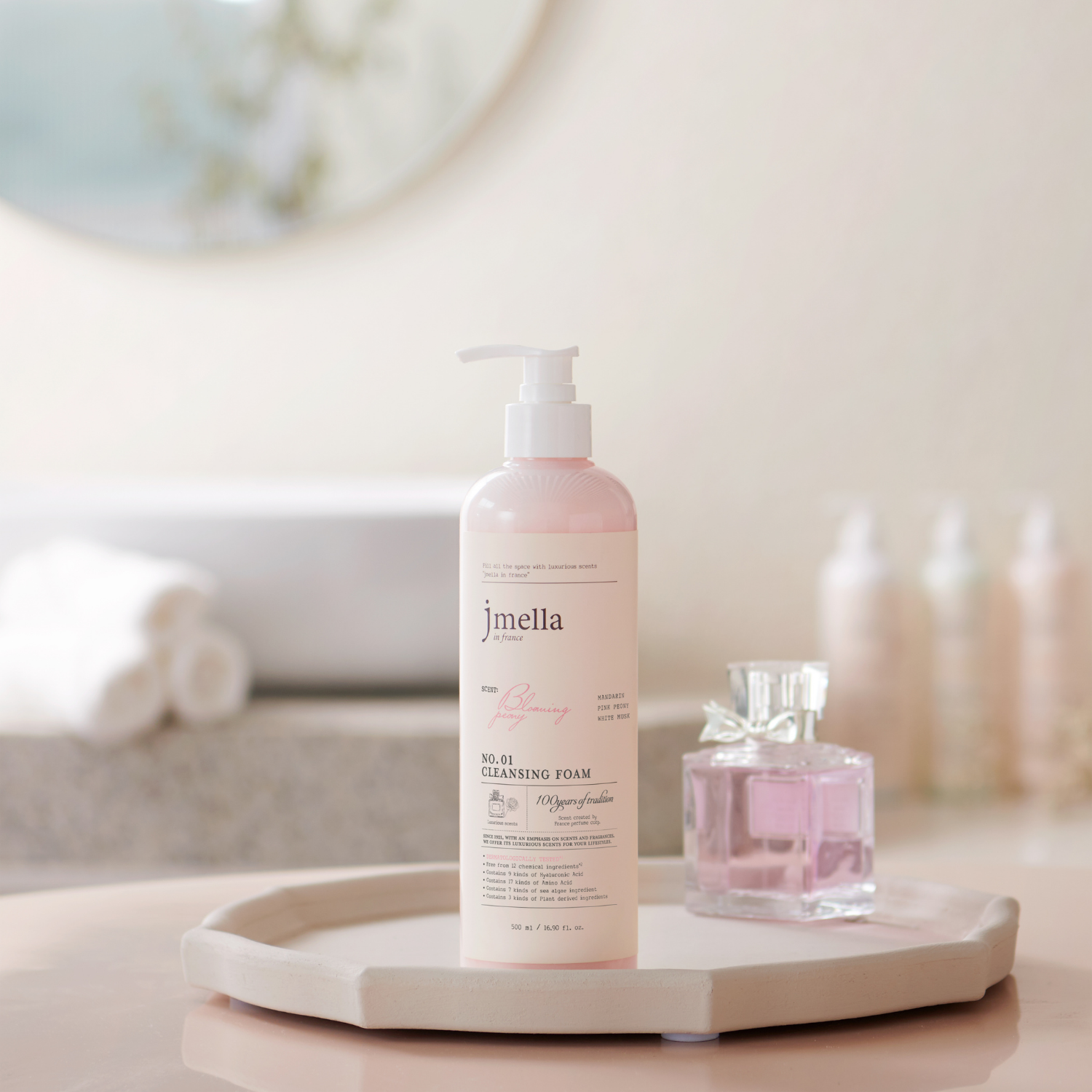 Jmella Blooming Peony Cleansing Foam 500ml - Shop K-Beauty in Australia