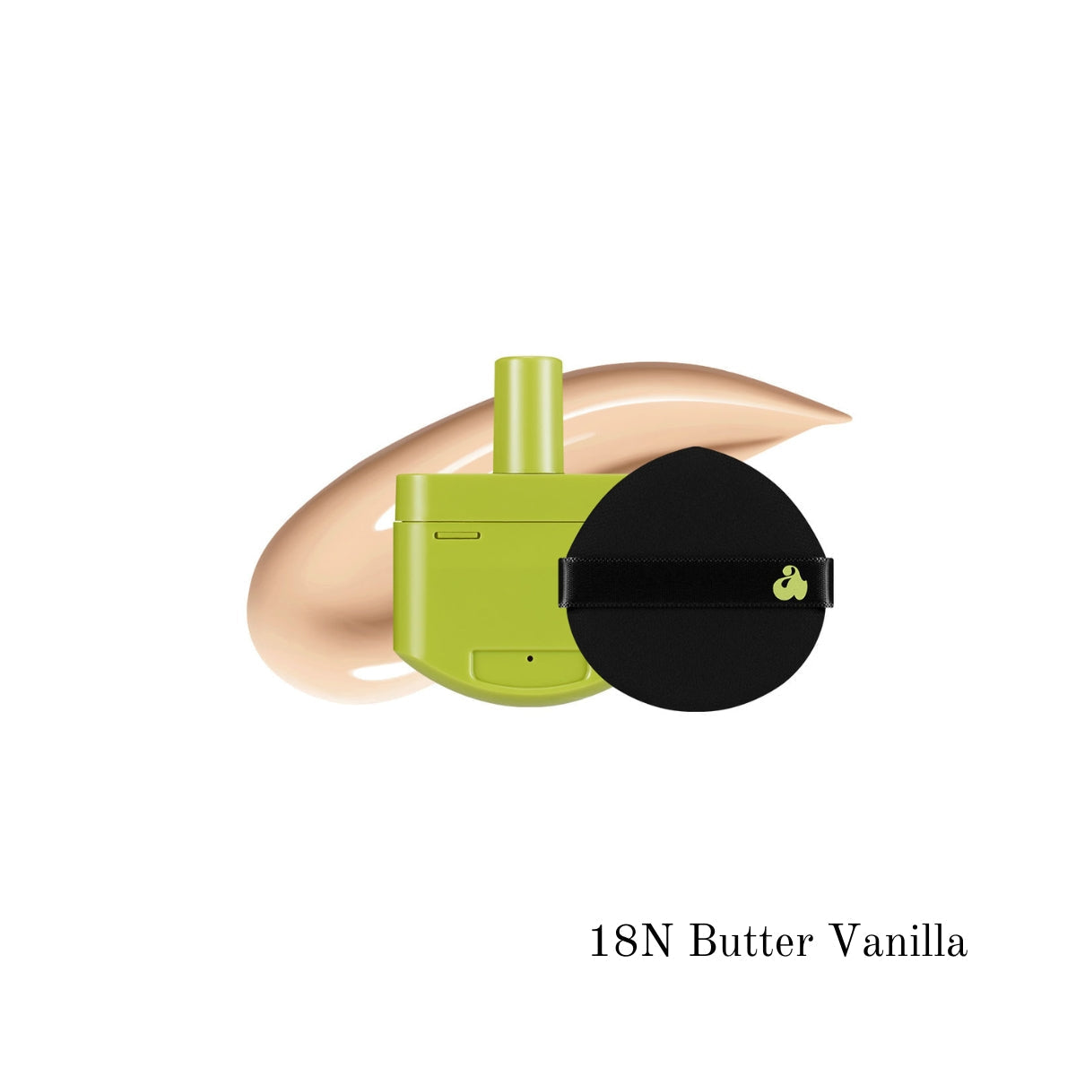 Unleashia Satin Wear Healthy-Green Cushion foundation compact with soft, green-toned cushion for smooth, natural coverage.
