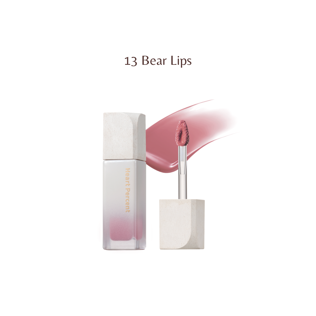 Heart Percent Dote on Mood Pure Glow Lip Tint in 14 colors, close-up of colorful lip tint tubes with vibrant shades.