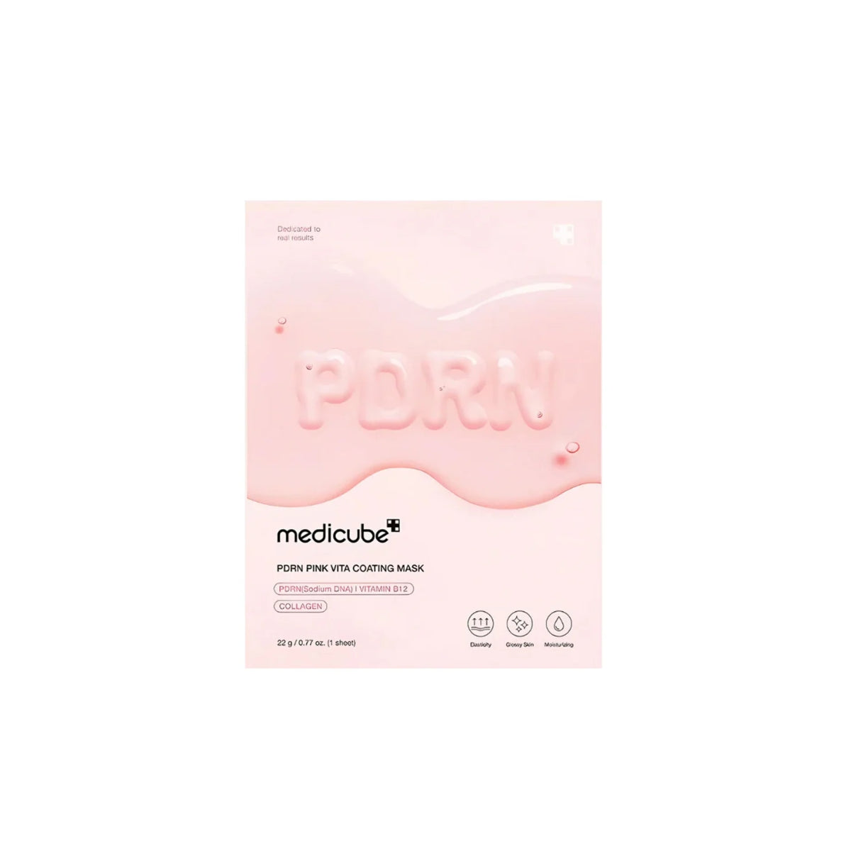 Medicube PDRN Pink Vita Coating Mask sheet mask with pink packaging, designed for skin hydration and revitalization.