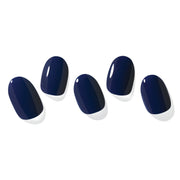 Semi-cured gel nails in N Royal Navy by Ohora, featuring a sleek navy blue nail design with a glossy finish.