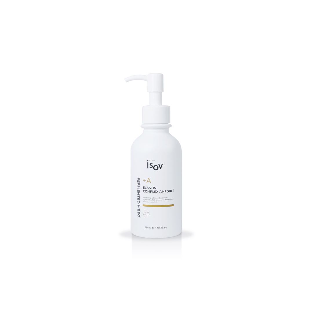 ISOV Fermented Meso+A Ampoule 120ml, a skincare ampoule featuring fermented ingredients and expert formulation in a clear bottle.