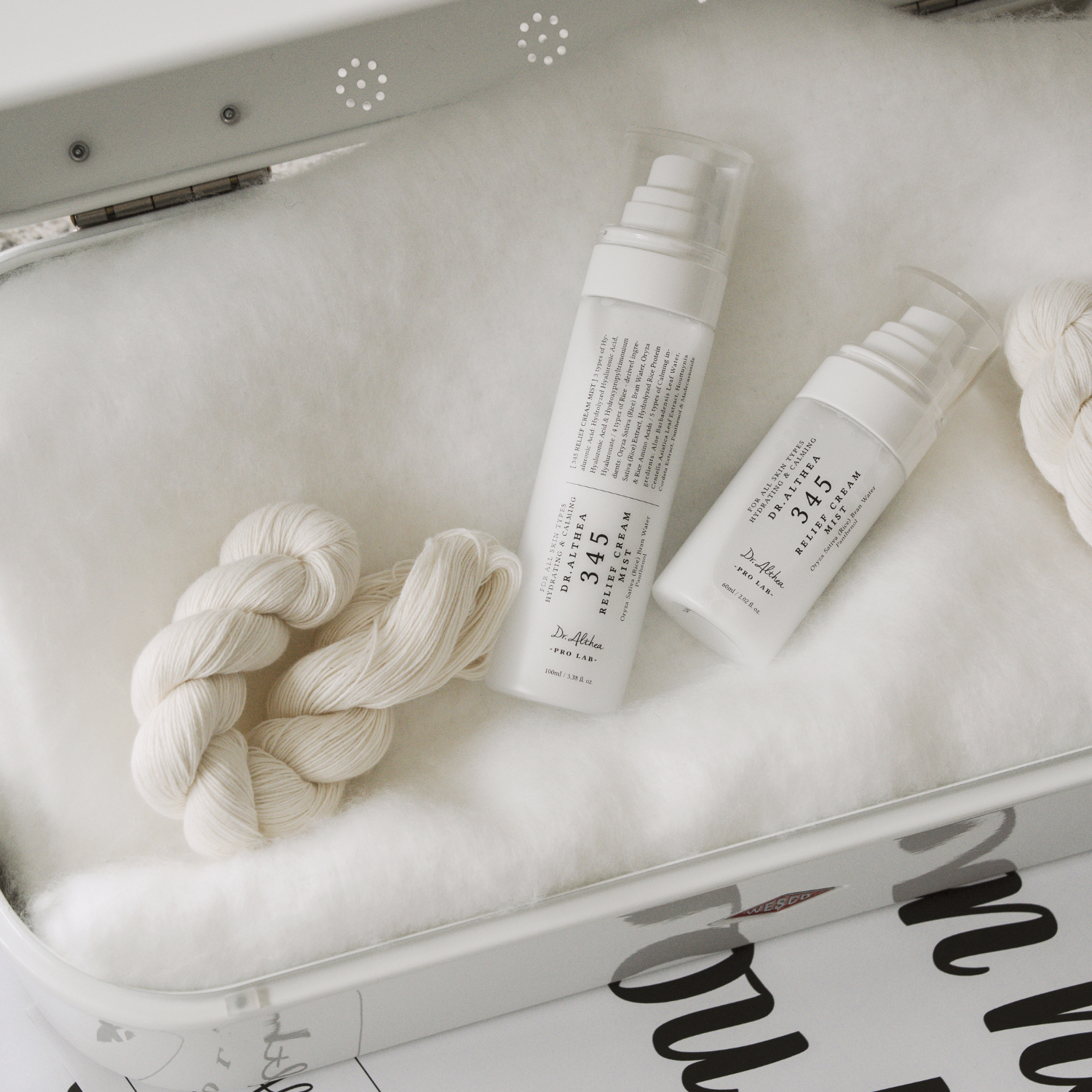 Dr. Althea 345 Relief Cream Mist 60ml face mist with soothing, hydrating formula in a spray bottle.