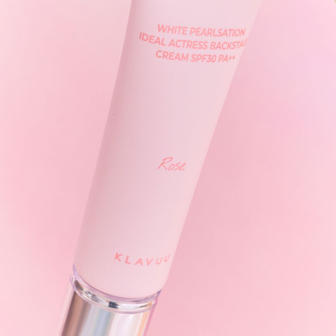 Klavuu Pearlsation Ideal Actress Backstage Cream face primer in white, 30ml, with three color options visible in the image.