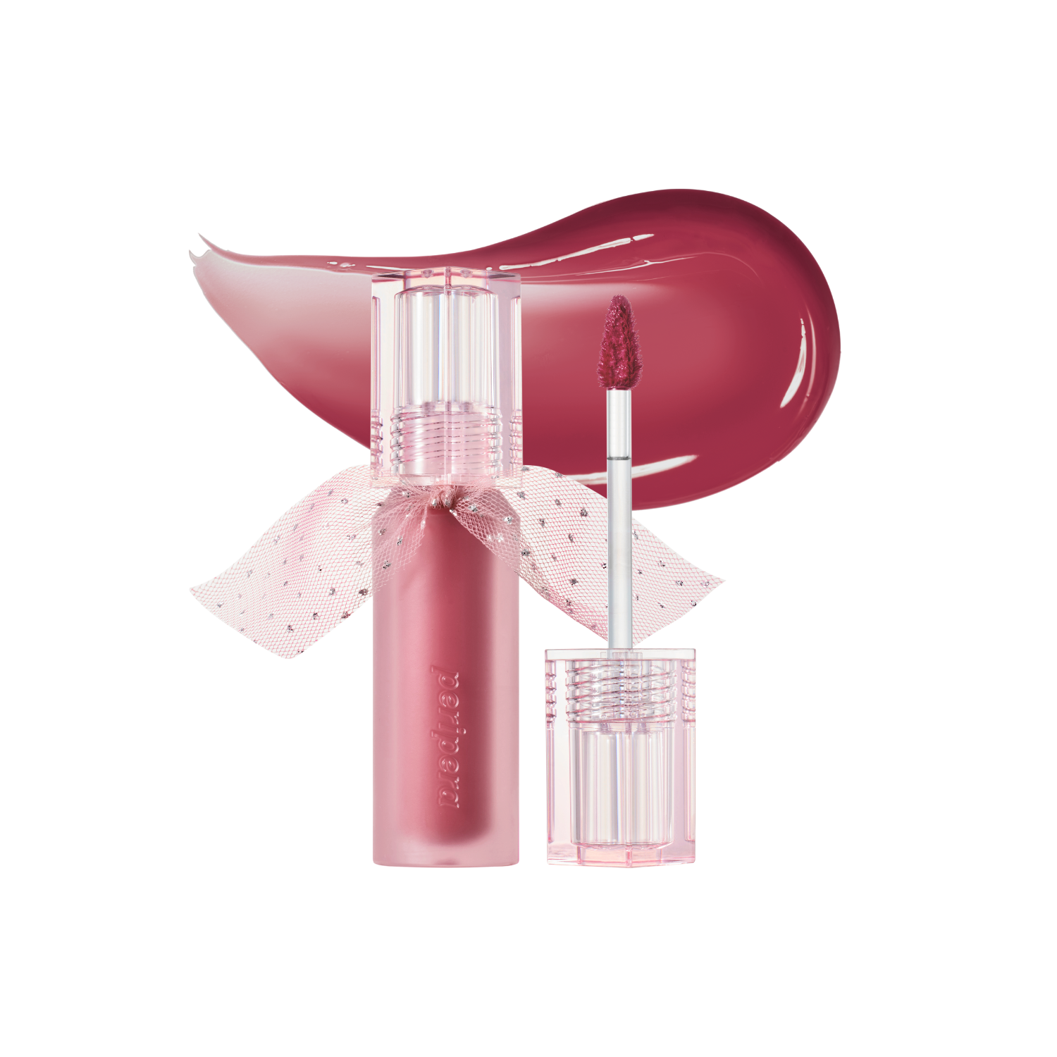 Peripera Water Bare Tint lip tint applied on lips showing a natural, lightweight, moisturizing color.