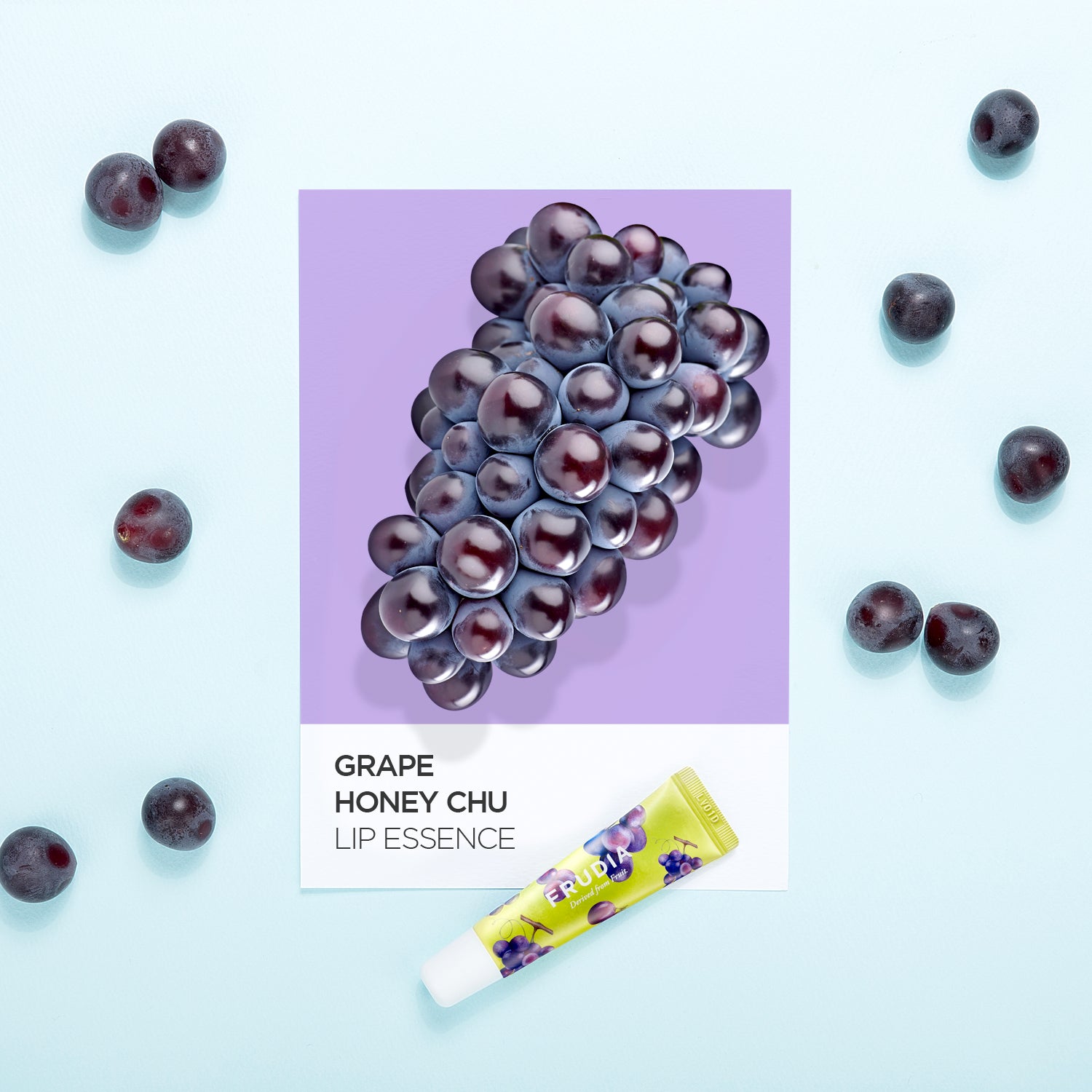 Frudia Grape Honey Chu Lip Essence 10g, natural lip balm with grape and honey ingredients, smooth and nourishing lip treatment.