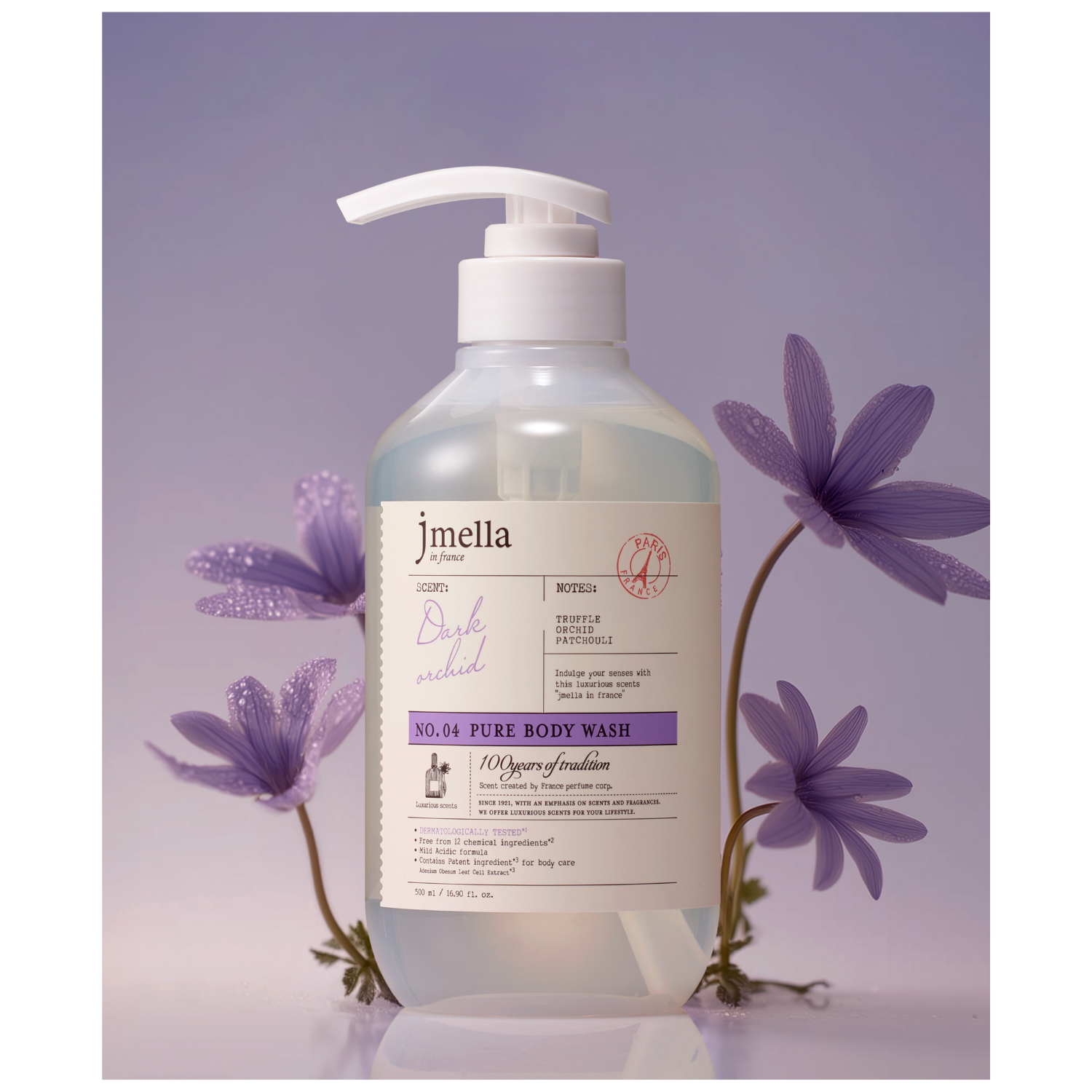 Jmella Pure Dark Orchid Body Wash 500ml - Shop K-Beauty in Australia