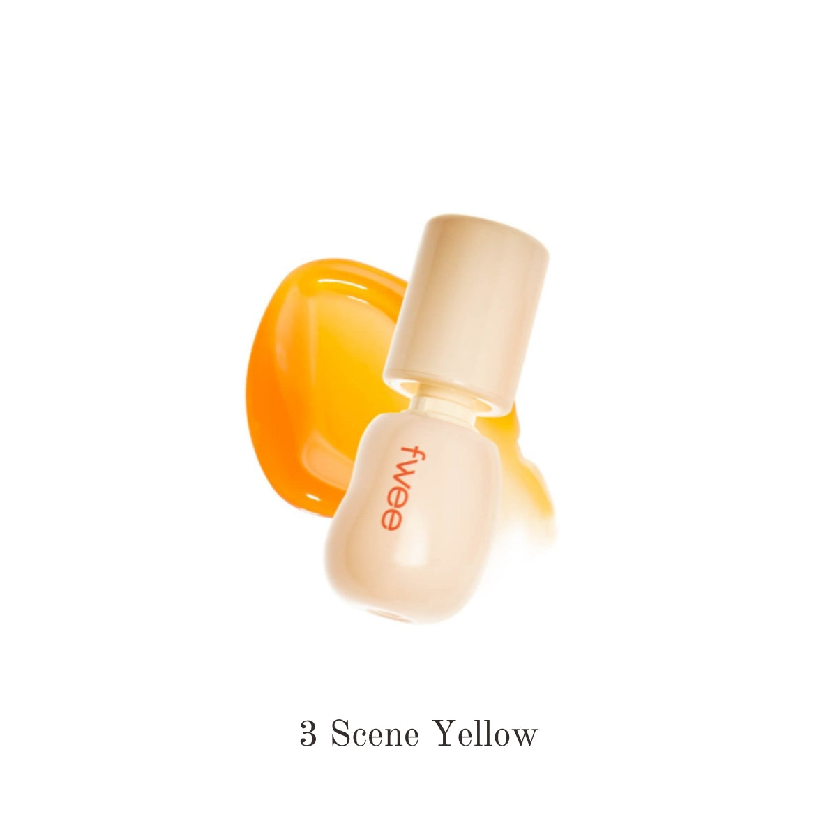 Fwee 3D Changing Gloss lip gloss in three colors, showing the shiny, multi-dimensional finish on smooth lips.
