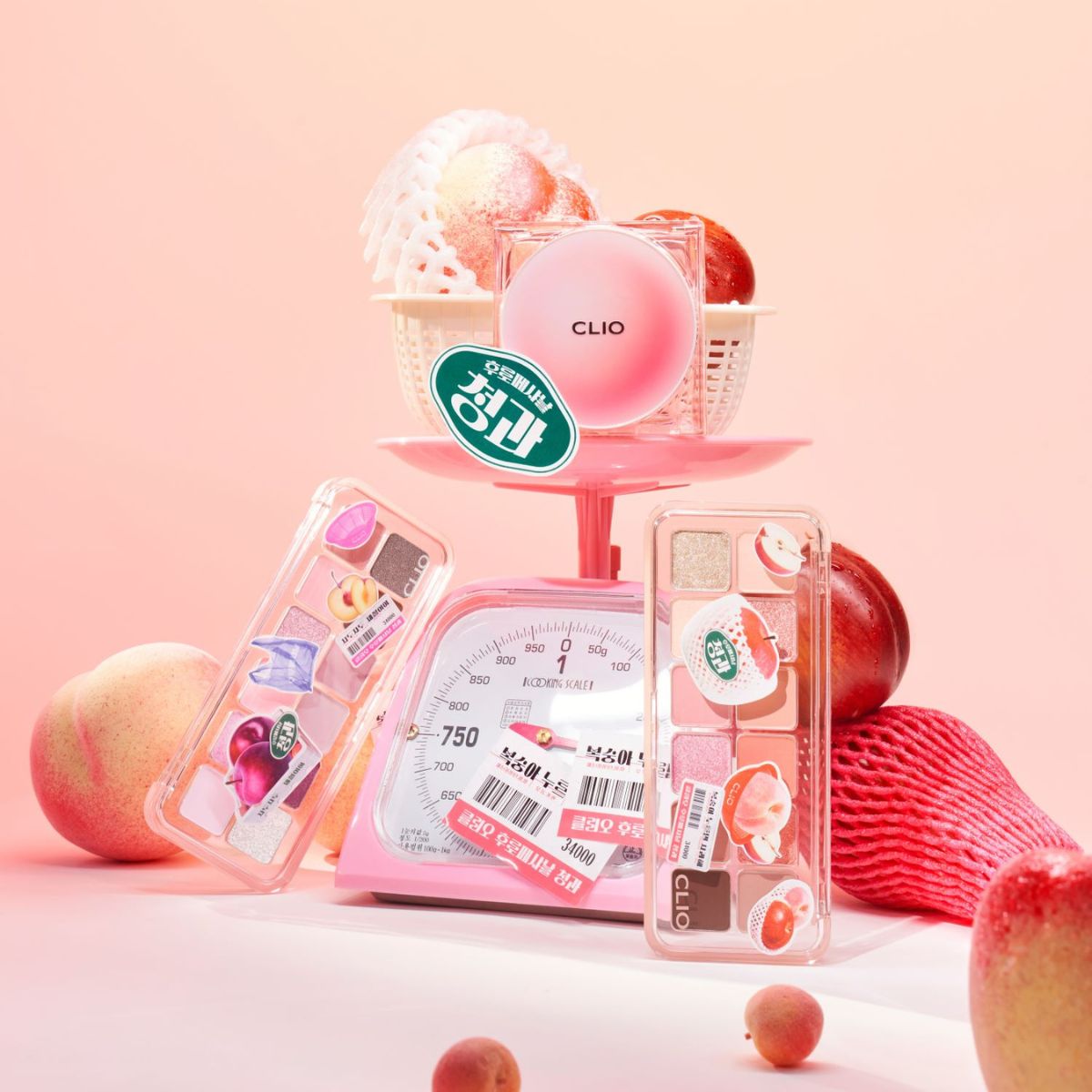 Clio Kill Cover The New Founwear Cushion foundation in a compact with a smooth, creamy texture and vibrant fruit-themed packaging.