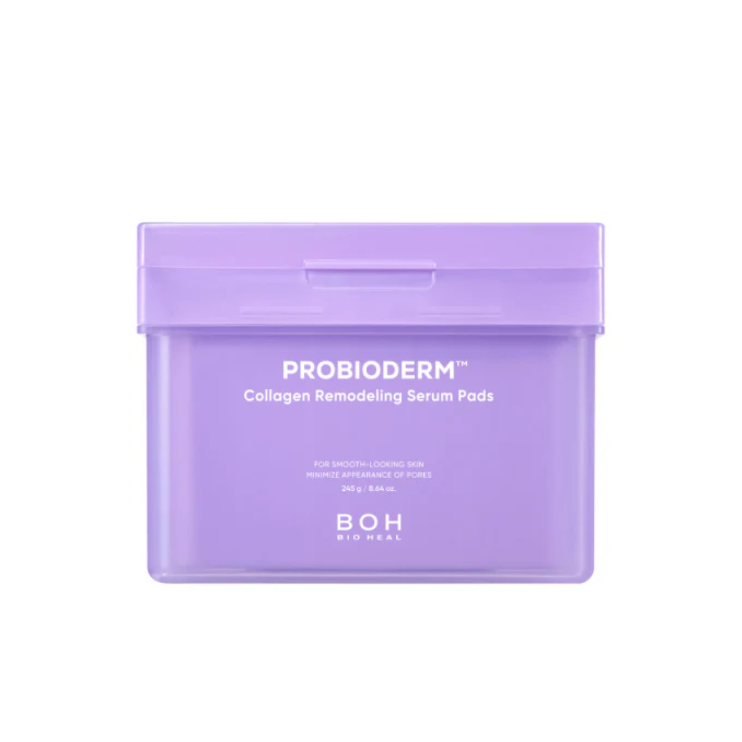 Bioheal BOH Probioderm Collagen Remodeling Serum Pads toner pads, 70 count, close-up of textured pads for skin rejuvenation.