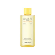 Cell Fusion C Radiance Vita Toner 300ml bottle with clear liquid and white cap, skincare product for radiant skin.