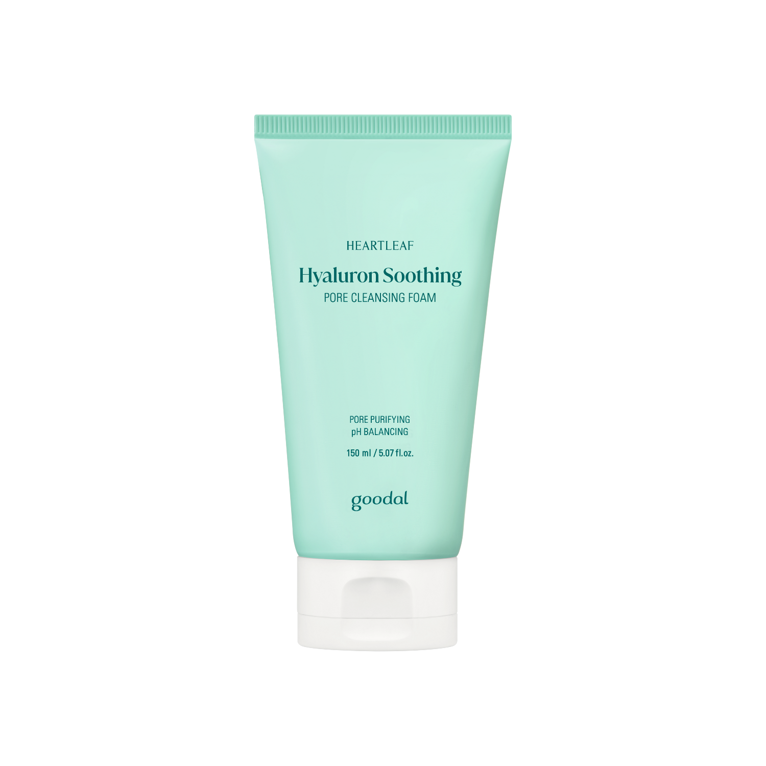 Goodal Houttuynia Cordata Hyaluron soothing pore cleansing foam in a 150ml tube, showing the gel and foam cleanser product.