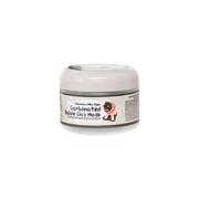 Elizavecca Milky Piggy Carbonated Bubble Clay Mask in a 100g jar with the mask applied, showing foaming bubbles on the face.