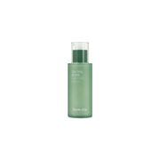 Farmstay Tea Tree Biome Calming Serum in a 50ml bottle, featuring a clear glass container with a white pump dispenser.